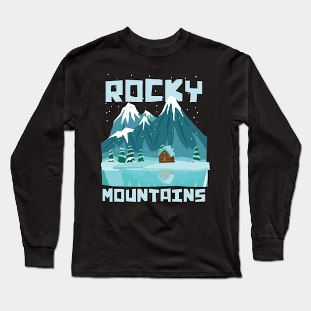 Canada pride Useh flag rocky mountains Long Sleeve T-Shirt by Caskara